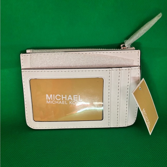 NWT Michael Kors Jet Set Travel Coin Pouch and Card Holder- Optic White - Picture 3 of 8